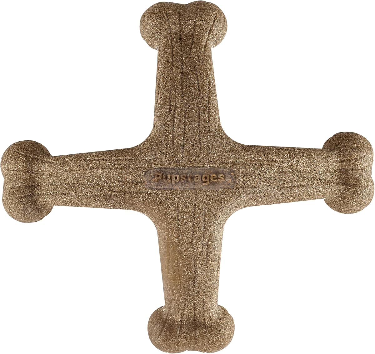 by Petstages Dogwood Jack Dog Chew Toy – Real-Wood Blend, Bacon Scented, 4 Chewable Ends, Moderate Chewers, Large, 7.5" x 2"