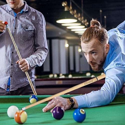 Miniatura 7 de Taco de billar personalizado con punta, taco de billar grabado con nombre personalizado, 2 piezas de fácil montaje, taco de madera premium para el