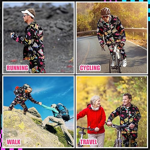 Miniatura 6 de Cuffbow Traje deportivo de los años 80 y 90 para hombre, sudadera deportiva de los años 80, estilo retro con capucha de los años 80, manga larga con