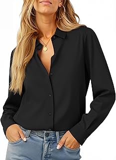Soft Non-Iron Wrinkle-Free Button Down Shirts for Women Dress Shirts Collared Blouses Formal Business Work Tops