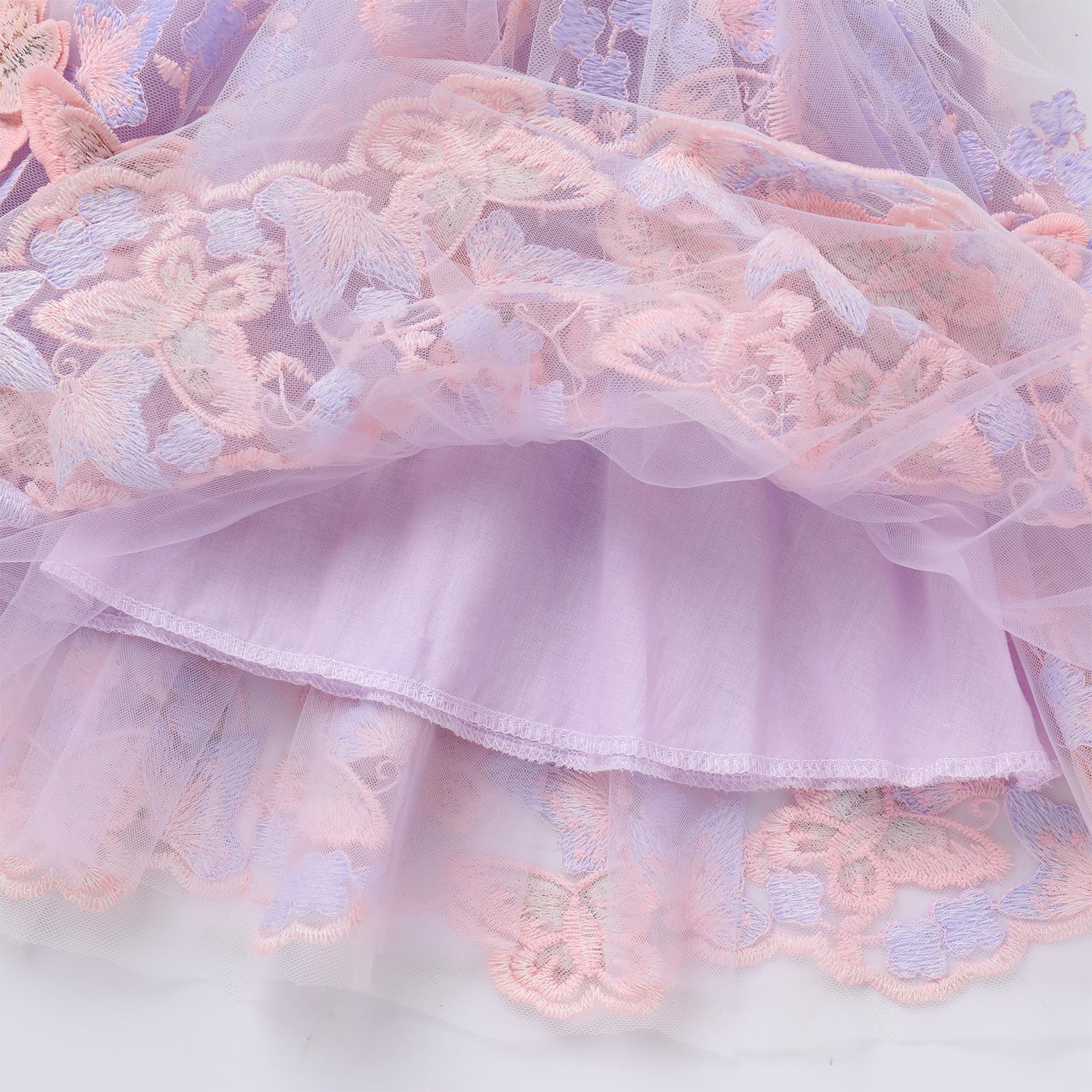 FYMNSI Robe de fête d'anniversaire pour bébé fille - Motif papillon - Sans manches - Tulle - Princesse - Robe de soirée