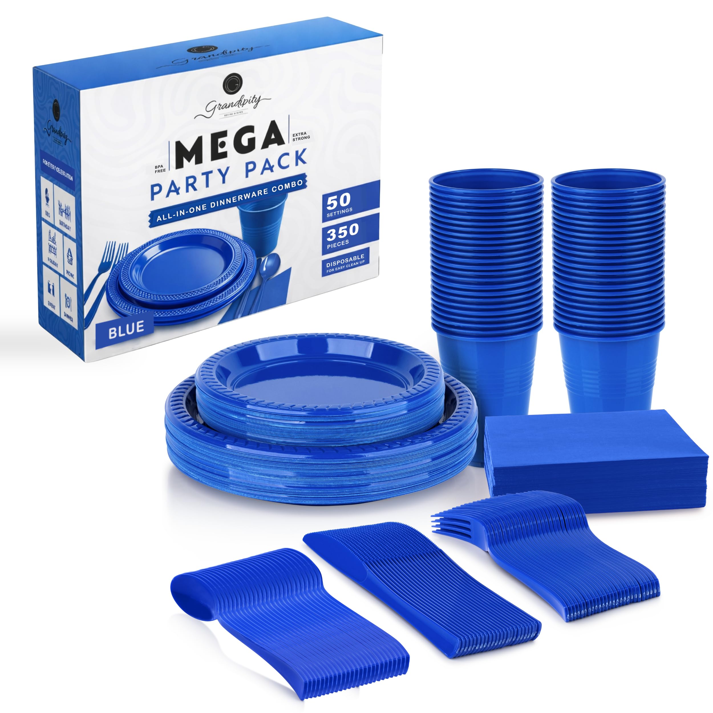 Grandipity Disposable Dinnerware Sets - 720 Piece -11