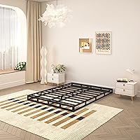 Vista 6 de Somier de 5 pulgadas para cama Queen, base de colchón de metal resistente, capacidad de 3000 libras, perfil bajo, sin ruido, fácil montaje con funda