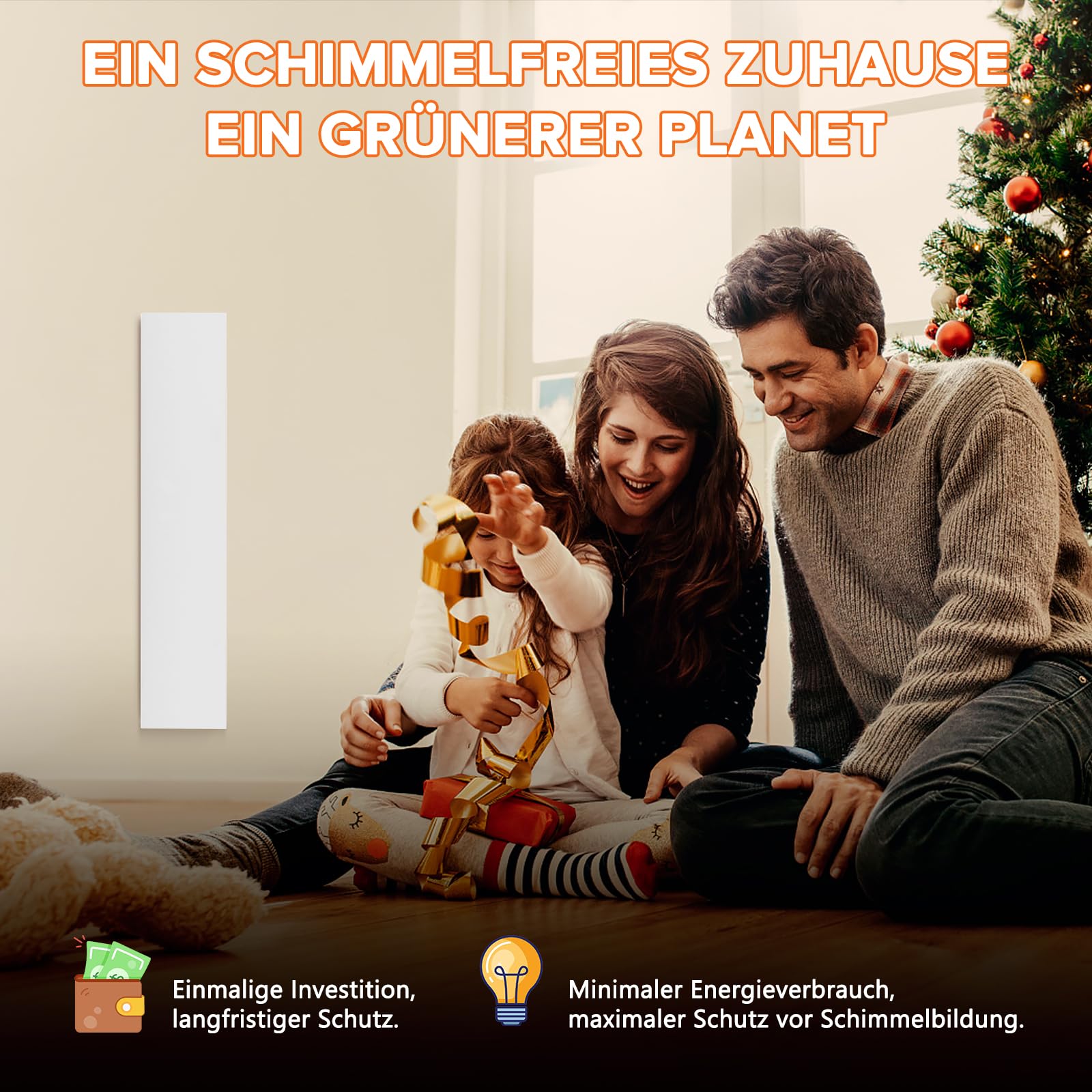 Infrarot Anti Schimmel Heizung – Schimmelentferner ohne Chemie mit Smart Timer – Alternative zu Schimmelspray – Für Wand & Bad – Bekämpft Schimmel am Ursprung - Xnature XN-IC60 2er-SET