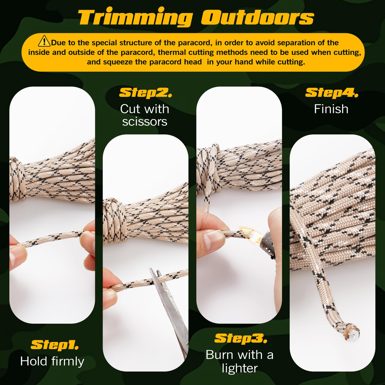 VABNEER Paracord 550 4mm 7 Hilos 33ft/10m 250 kg