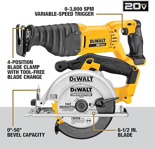 Miniatura 3 de DEWALT - Kit combinado de herramientas eléctricas de 20 V MAX, 10 herramientas inalámbricas, juego de herramientas eléctricas, 2 baterías, cargador
