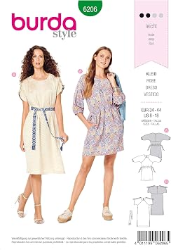 Burda Style Pattern 6206 - Misses Wrap Dresses, Size A 8-10-12-14-16-18