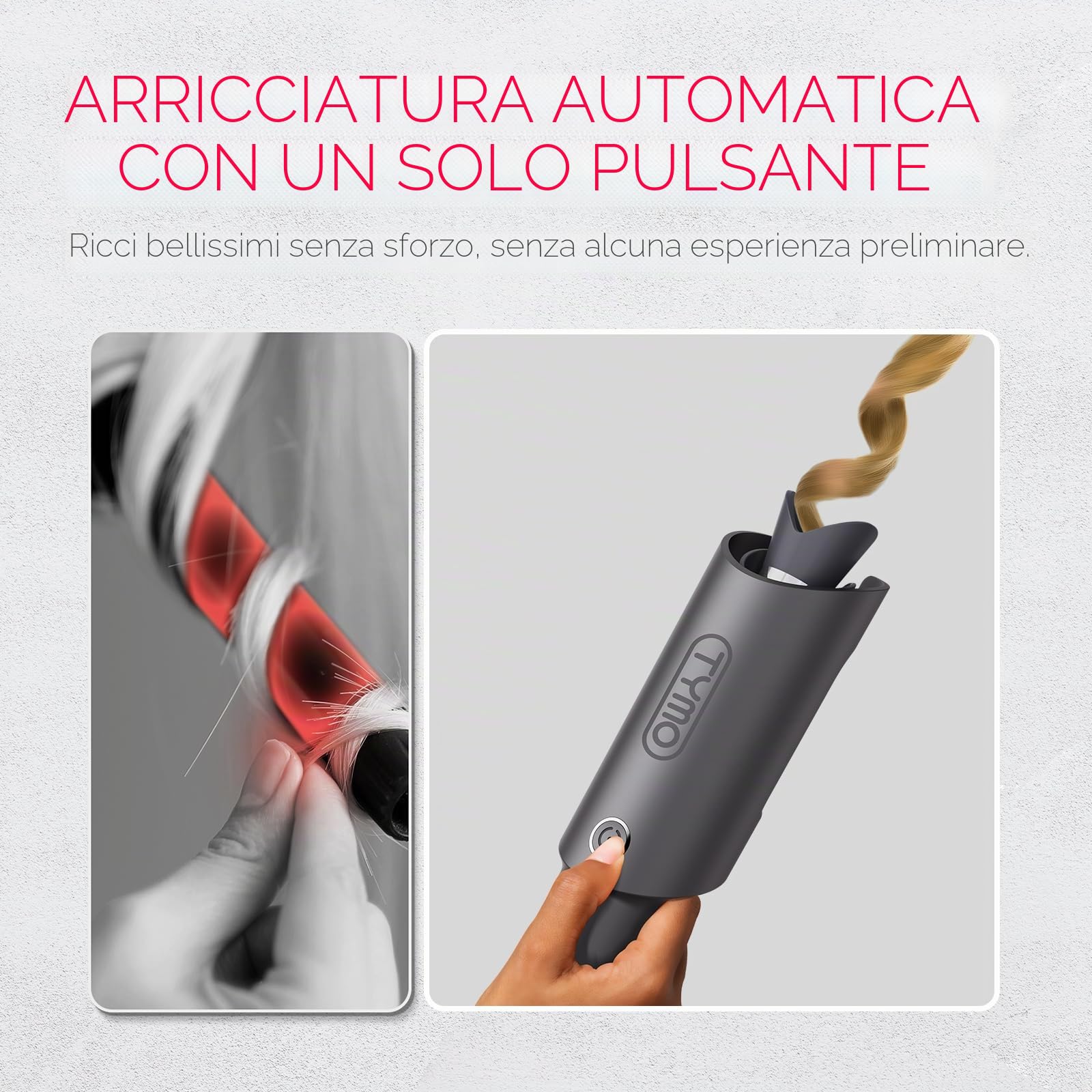 TYMO CURLPRO Arricciacapelli Automatico per Grandi Ricci + TYMO Spazzola Lisciante Capelli
