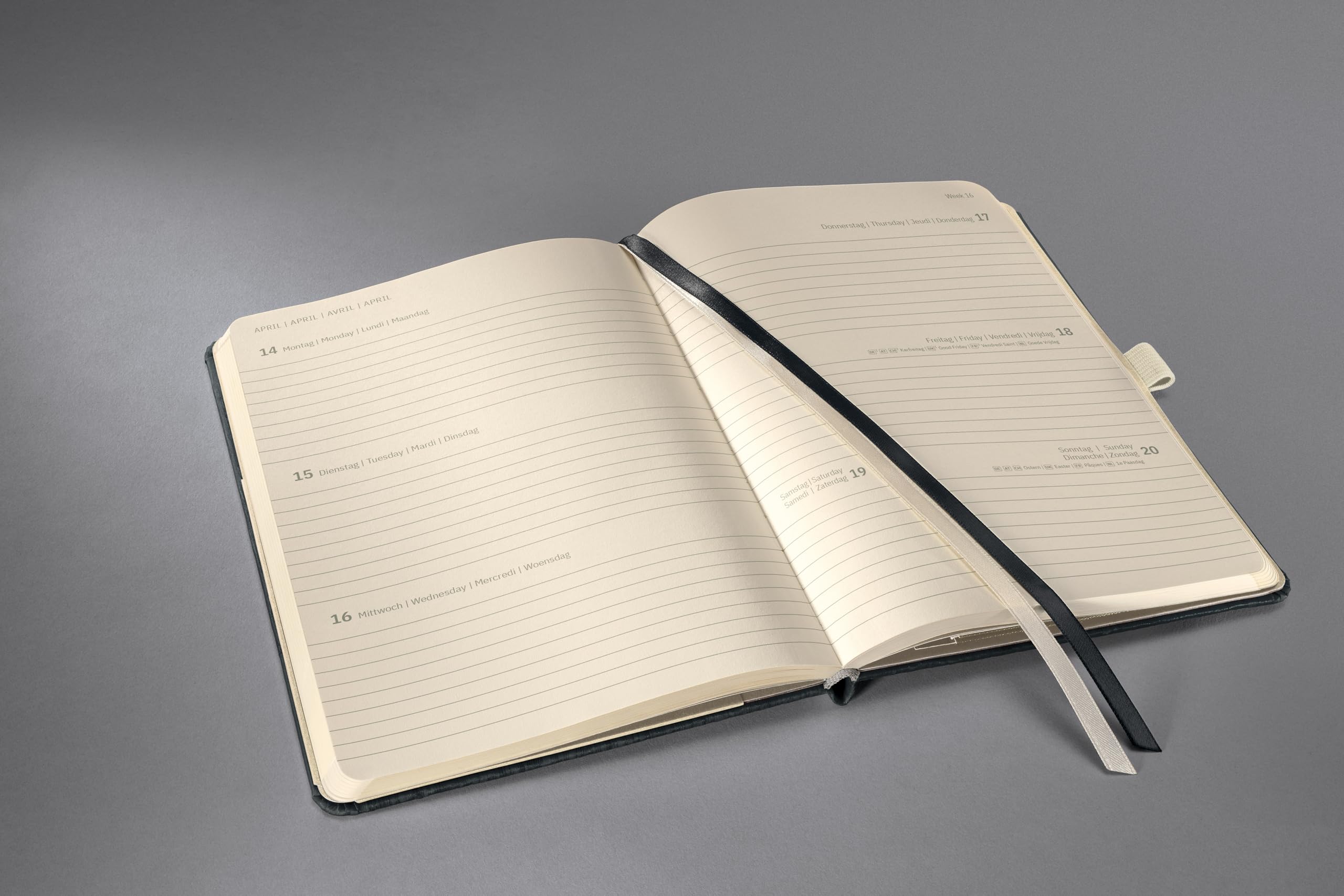 SIGEL C2557 Conceptum Weekly Planner 2025, Design Grey-White, 13,5 x 20,3 cm, hardcover, 192 Pages, Grey, White - Image 3