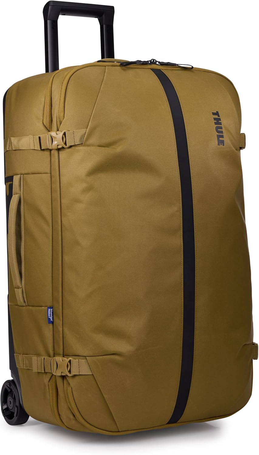 Thule Aion 70cm Wheeled Duffel - Wet/Dirty Storage Pocket - Smooth Rolling Wheels - Interior Compression Straps - Lockable Exterior Zippers - 100% Recycled PFC-Free Waxed Canvas Fabric