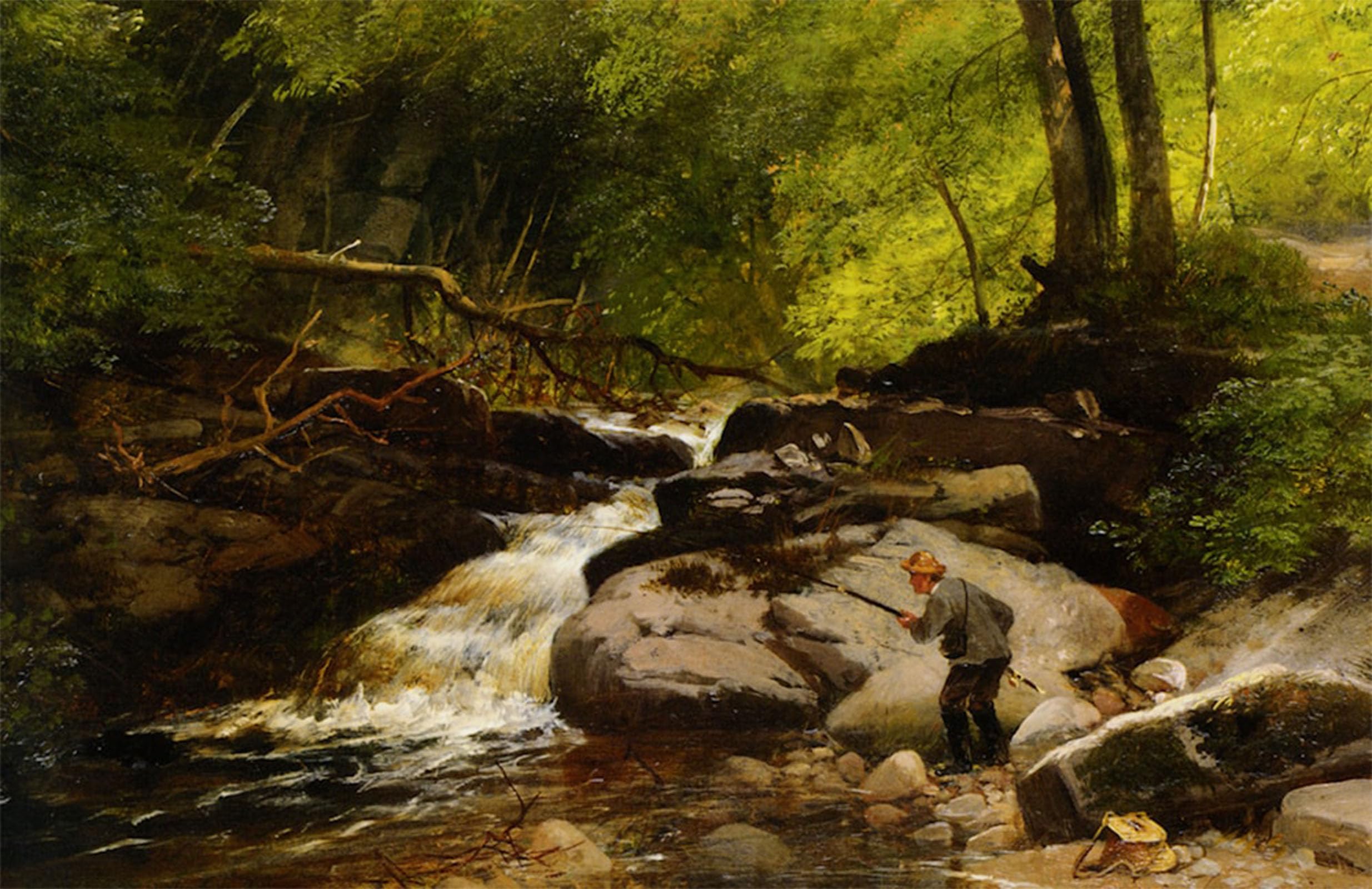 ARTXLXXBN Famous Print Painting Colorful Art Print Fishing on the Greta by Richard Beavis Canvas Art Decorations for Home Decor 60x90cm