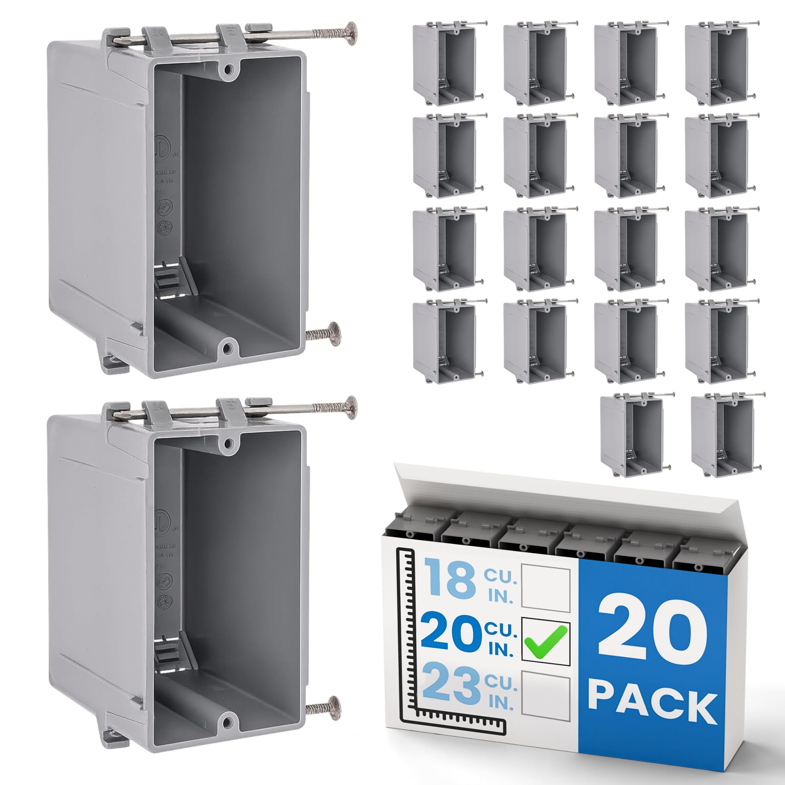 OHLECTRIC 1-Gang Outlet Box - 20 Pack -1