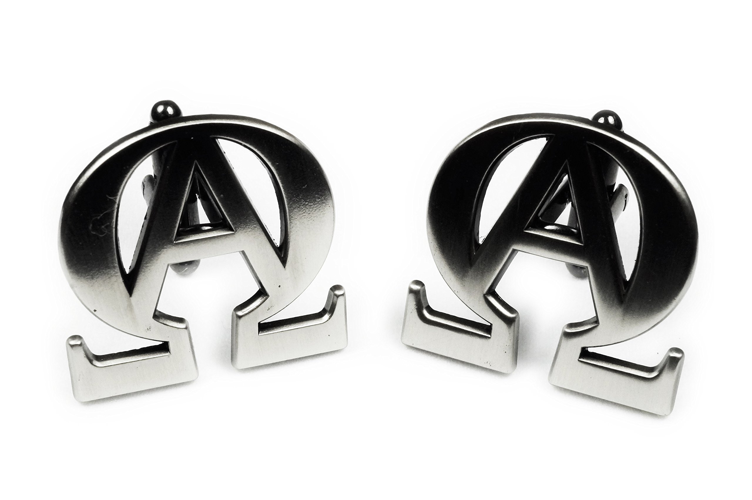 ALPHA OMEGA Christian Biker Motorcycle Cufflinks Cuff Links Pair Set