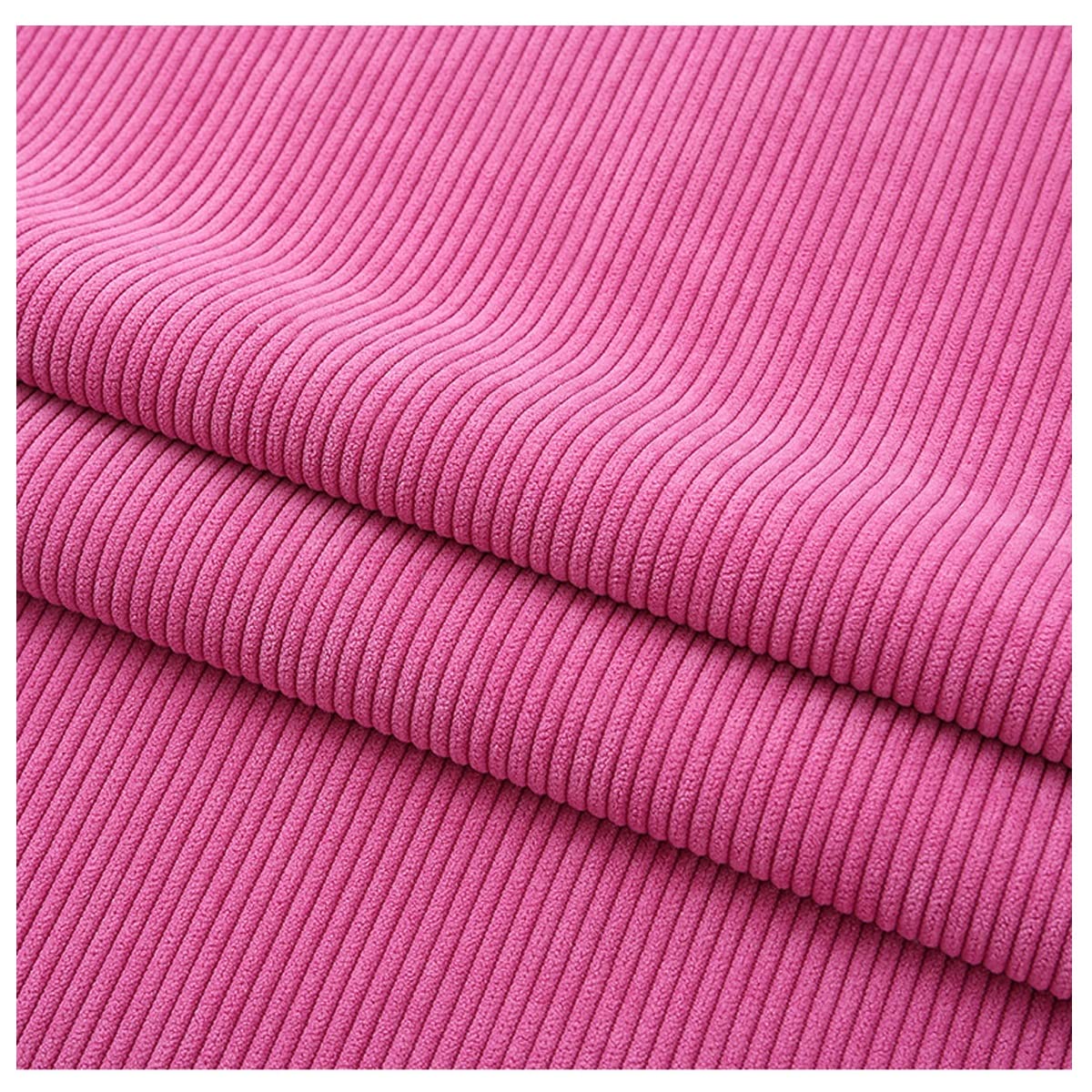 Tissu en velours côtelé uni, Tissu velours côtelé rose en polyester, largeur 1,6 m, longueur 1 à 5 m, idéal for la couture et les loisirs créatifs.(3X1.6M)