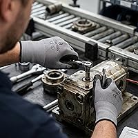 Vista 4 de I9 Essentials 12 pares de guantes de trabajo con revestimiento de nitrilo de microespuma, guantes de seguridad de agarre ligeros para construcción