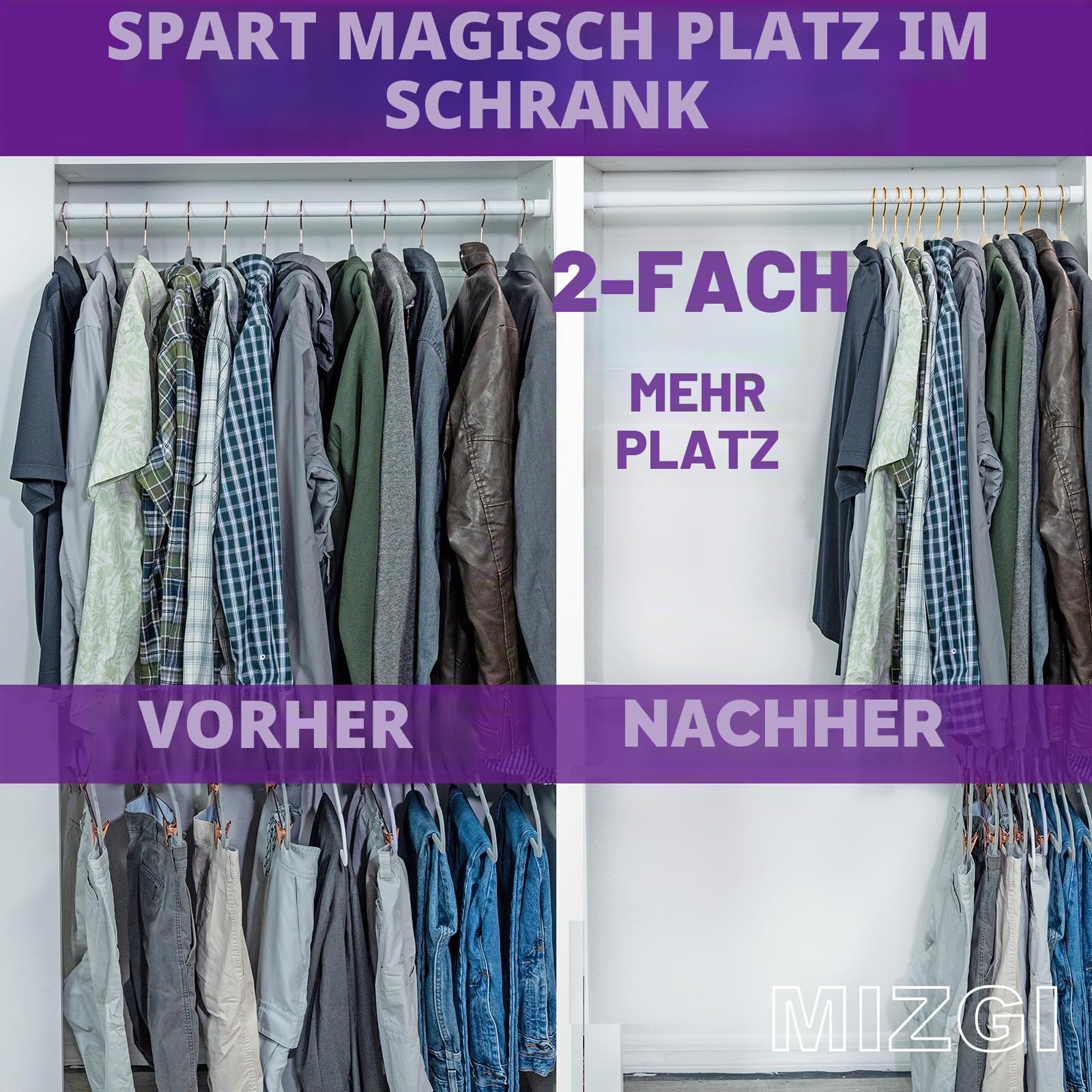 MIZGI Hochwertige Samt-Kleiderbügel, strapazierfähig, rutschfest, schlank, elfenbeinfarben, Goldfarbene Haken, platzsparend, 50 Stück