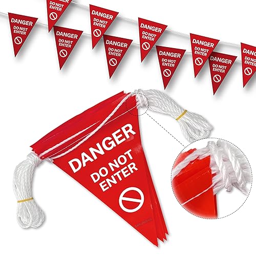 Bandera impresa innovadora con texto en inglés "Danger Do Not Enter", 37 pies de longitud, con certificación OSHA