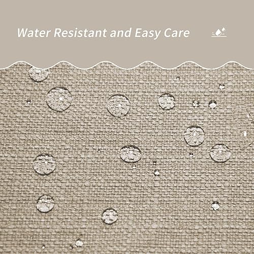 Miniatura 9 de Mantel rectangular de lino sintético, impermeable y resistente a las arrugas, mantel decorativo oblongo, para cocina, comedor, fiesta, bufé (beige,