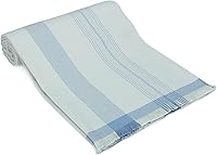 Vista 1 de Andean Vertical Lines - Manta de mezcla de algodón de alpaca, tejida suave y cálida, diseño de rayas, 72 x 52 pulgadas (azul cielo/azul)