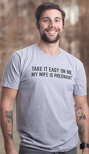 Miniatura 7 de Take it Easy on Me, My Wife is Pregnant Divertida camiseta con texto en inglés Take it Easy on Me, My Wife is Pregnant