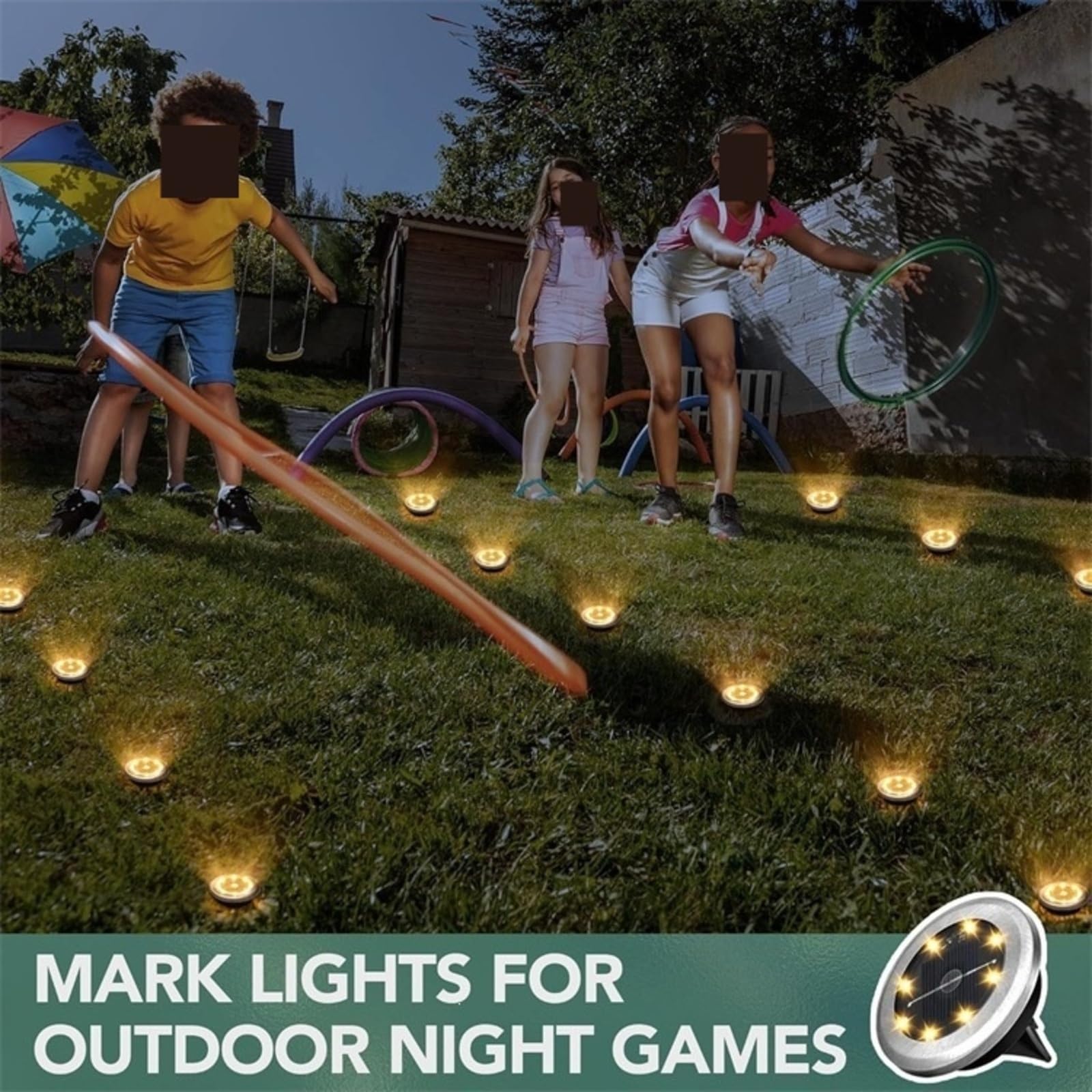 Nelle luci da terra, Giardino Esterno A Luce Solare 8LED(Warm Side-Warm,4Pcs)