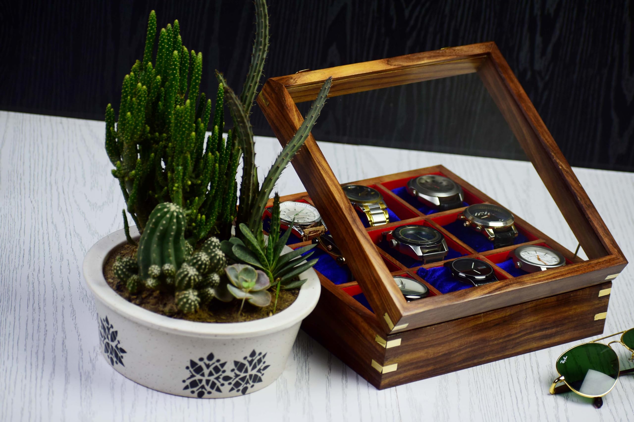 Royal Craft Expertise Wooden watch boxes, Watch Box For Men,Luxury Watch Case Wrist Watch Display Box Watch cases for Men and Women 9 Slots, Gift For Him,Christmas, Valentine;s, Day Gift (9 slot) (B0BSFDTYYN) Amazon Price History, Amazon Price Tracker