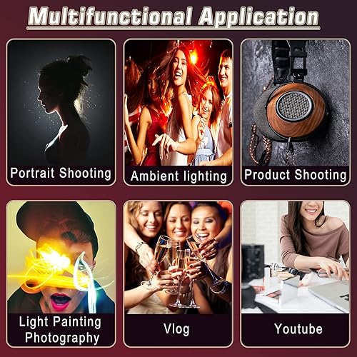 Miniatura 7 de UBeesize Luz de video LED RGB para cámara, luz de cámara LED RGB 72 360 a todo color portátil Vlog Foto Iluminación, 2500-9000K, CRI 95+,2000mAh