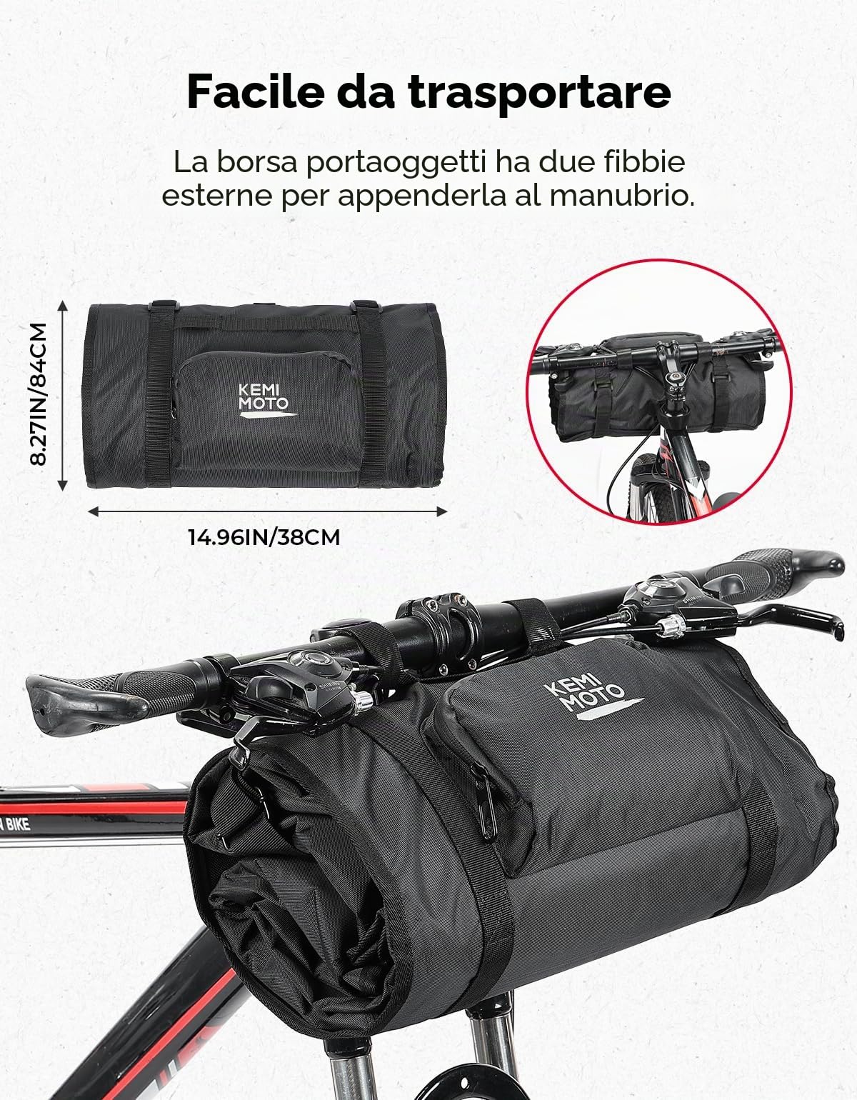 KEMIMOTO Borsa per Bicicletta Pieghevole da 26-29 Pollici, 900D Impermeabile Borsa per Il Trasporto della Bici, Borse da Viaggio della Bici per Ciclismo Viaggio Treno Aereo