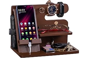 Wood Dock for Men: Stylish Nightstand Organizer