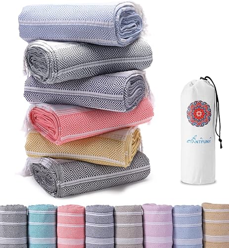 Vista 45 de 4 paquetes de toallas de playa turcas, esenciales para las vacaciones, juego de toallas de baño, piscina, natación, extragrandes, XL, grandes