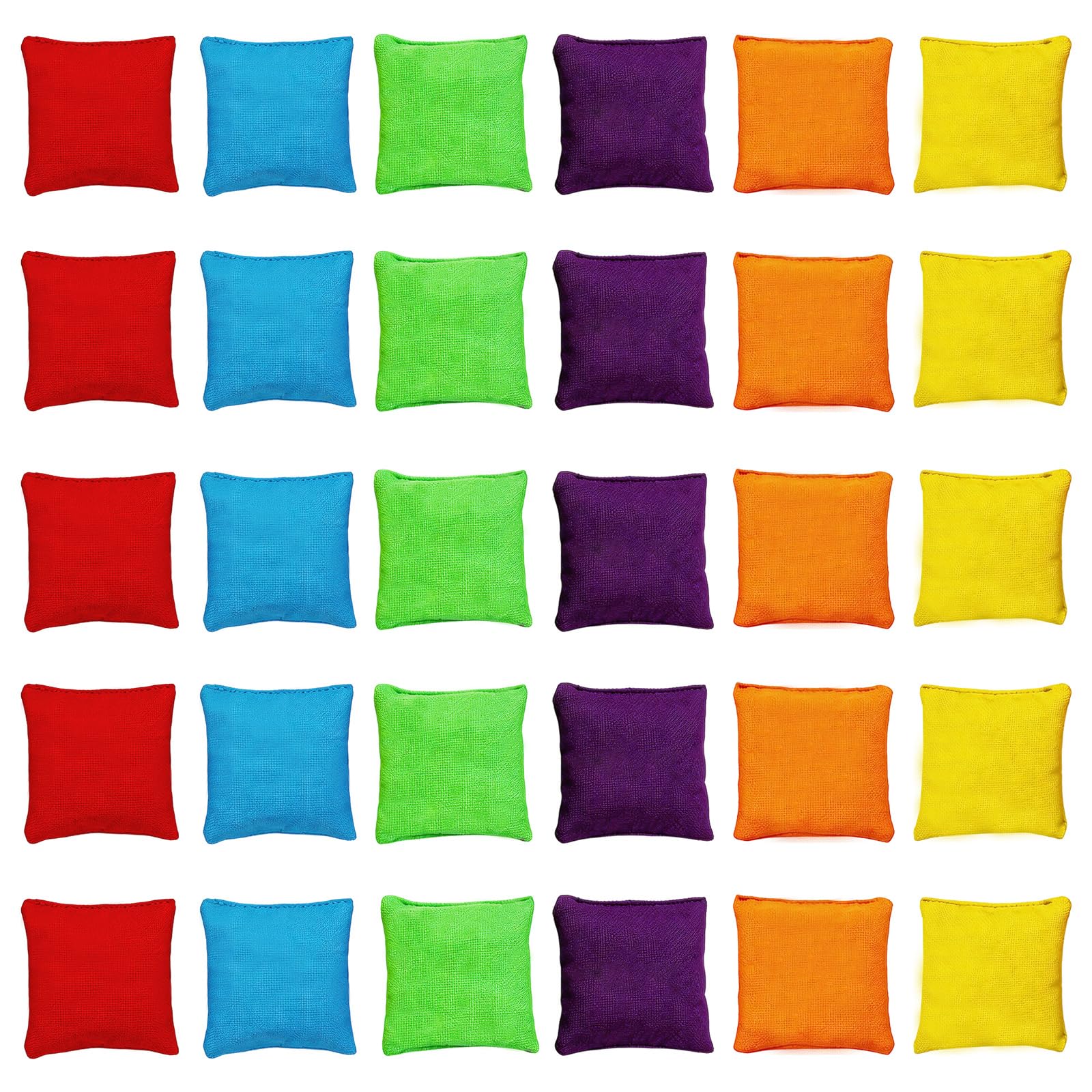 Bean Bags Kids Throwing, 30 Pack 7cm*7cm Small Bean Bags for Throwing,Mini Cornhole for Indoor Outdoor Activities(6 Colours） — image 1
