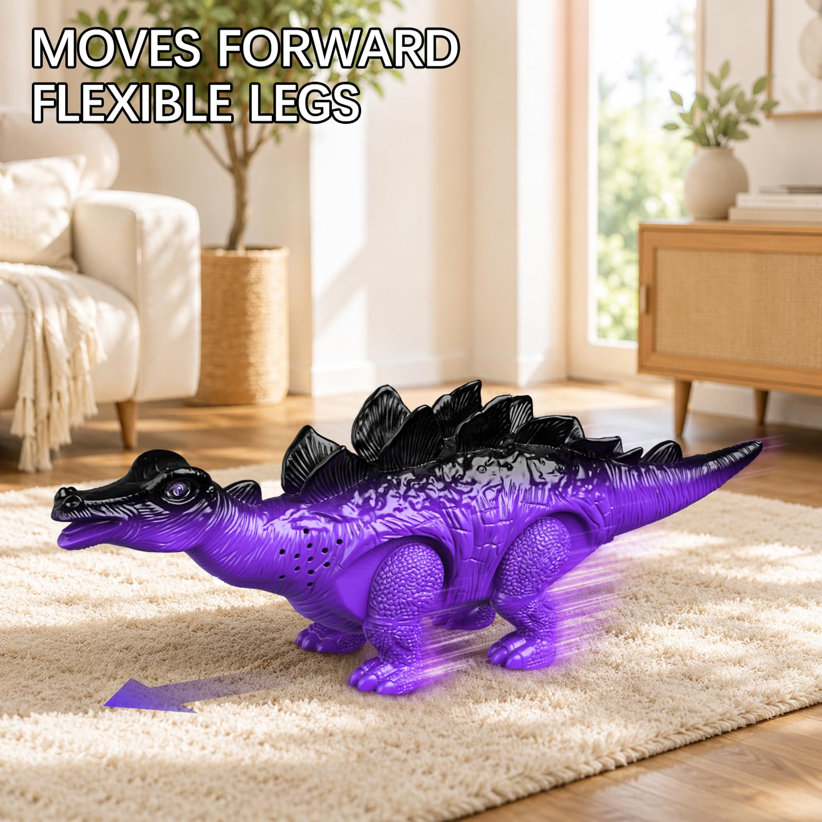 Pack de 3 dinosaurios andantes para niños de 3 a 7 años. Robots eléctricos de T-Rex, braquiosaurio y estegosaurio con luces y rugidos, regalo de Navidad y cumpleaños