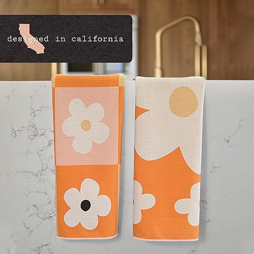 Miniatura 3 de Toallas de cocina de microfibra de alta calidad, paquete de 2, 100% microfibra, tejido de gofre, secado rápido, absorbentes, multiusos, finas, 18 x