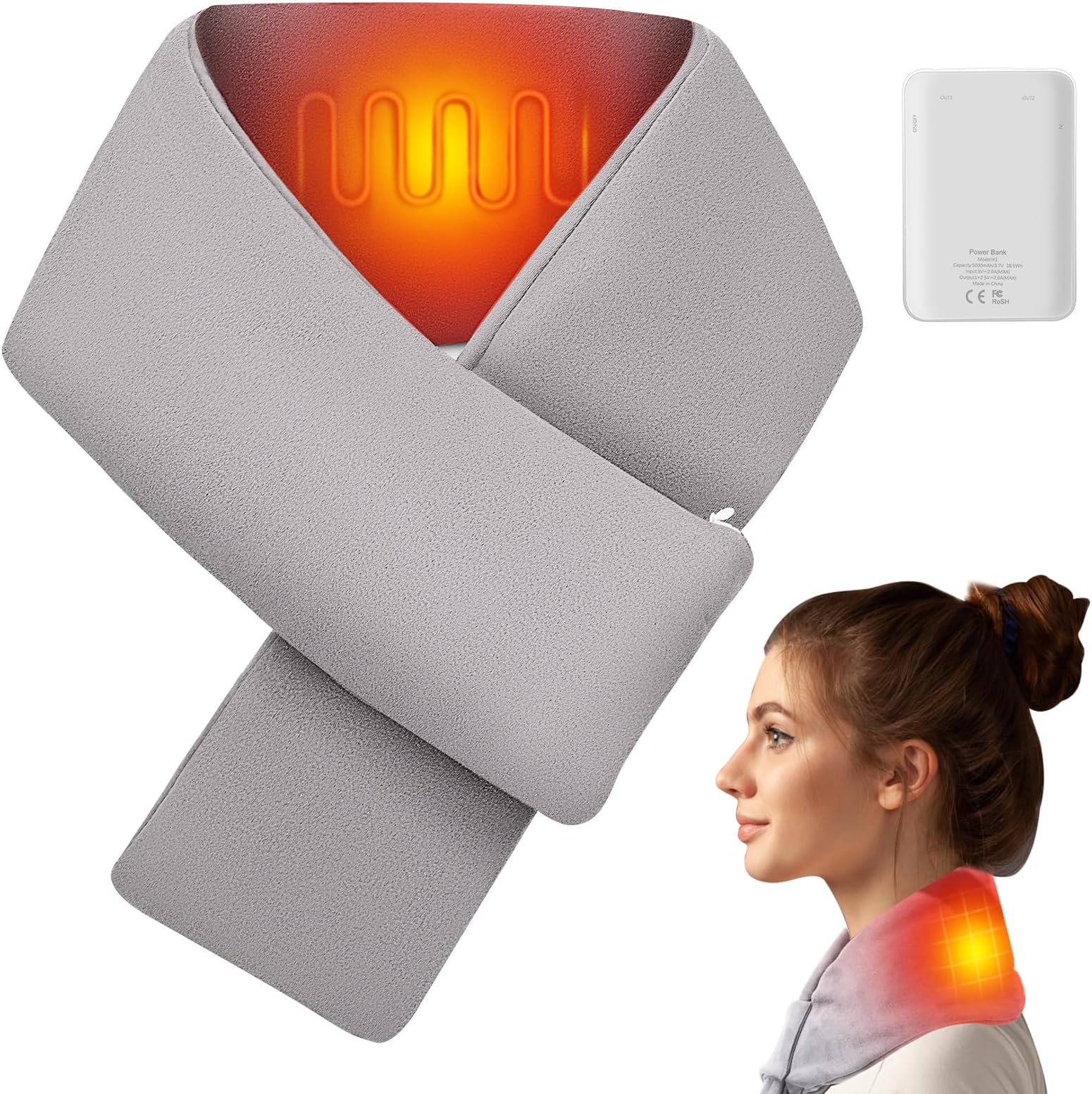 Comfheat USB Heated Scarf, Portable Electric Neck Heating