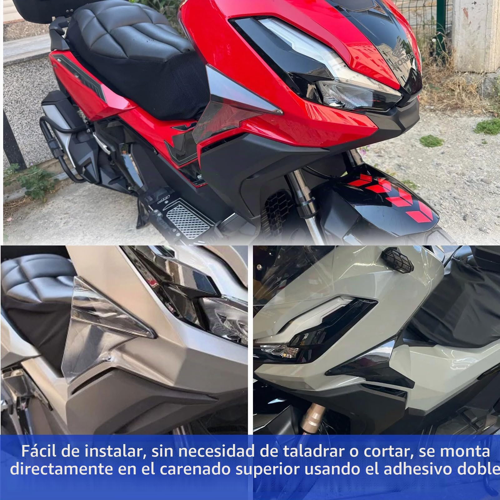 WOOGA Deflector de Viento de carenado de Pierna ADV350 Accesorios deflectores de Aire para Parabrisas Lateral de Motocicleta HO&N&DA ADV 350 ADV350 Accesorios 2022-2025 (Humo Negro)