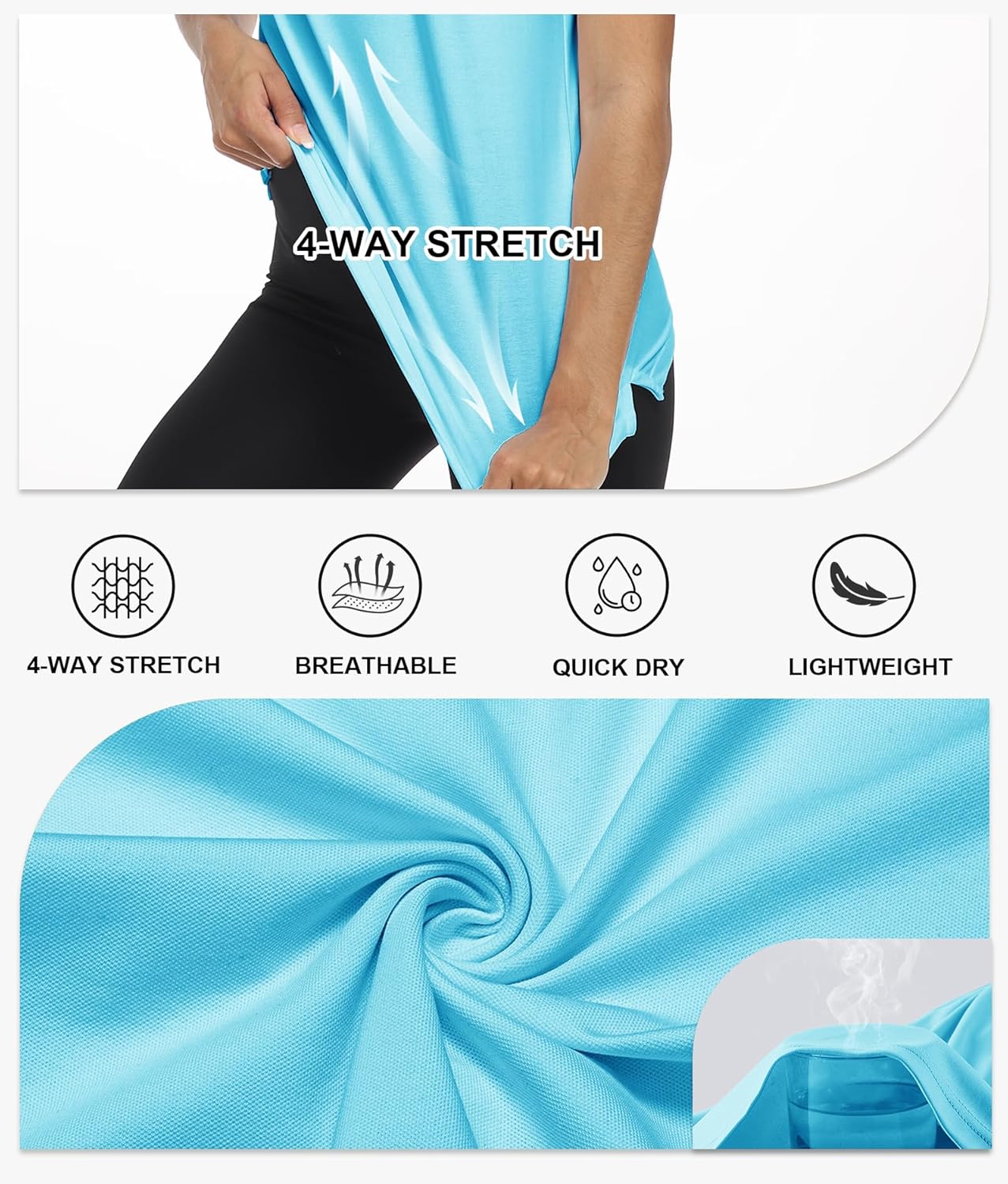 Little Beauty Womens Golf Shirt Short Sleeve Collared Polo Shirts for Women Zip Up Dry Fit Workout Tops - Image 4