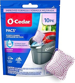 O-Cedar PACS Hard Floor Cleaner, Lavender Scent 10 Count (1-Pack) | Made with Naturally-Derived Ingredients | Safe to Use on All Hard Floors | Perfect for Mop Buckets