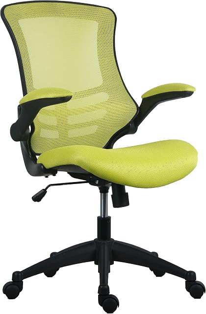 Office Hippo Mesh Operator Office Chair, Height & Tilt Adjustable Ergonomic Chair with Tension Control, Flip Up Arms, Computer Chair for Daily Use, Up to 115kg Weight, 5 Year Component Wty - Green