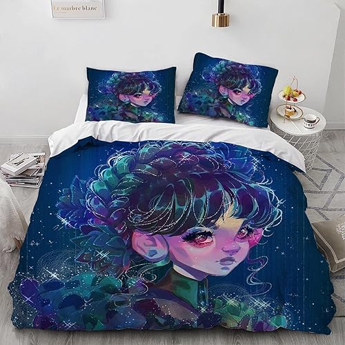 MARRKT Wednesday TV Play Addams - Juego de funda de edredón para niña, 100% microfibra, juego de funda de edredón de 3 piezas ultra suave y