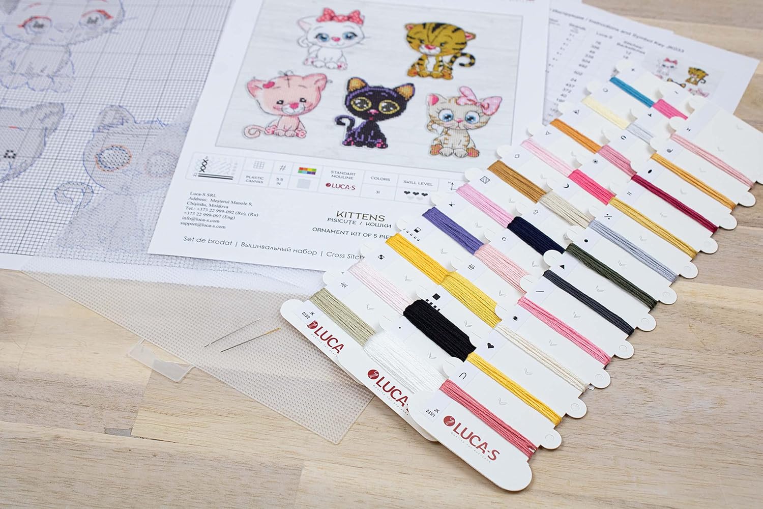 LUCA-S QUALITY FOR EVERYONE Toys Cross Stitch Kits - Kittens JK033