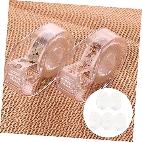 Miniatura 5 de STOBOK Dispensador de cinta Washi, dispensador de cinta de embalaje, dispensador de cinta transparente, dispensadores de cinta wahsi, cortadores de