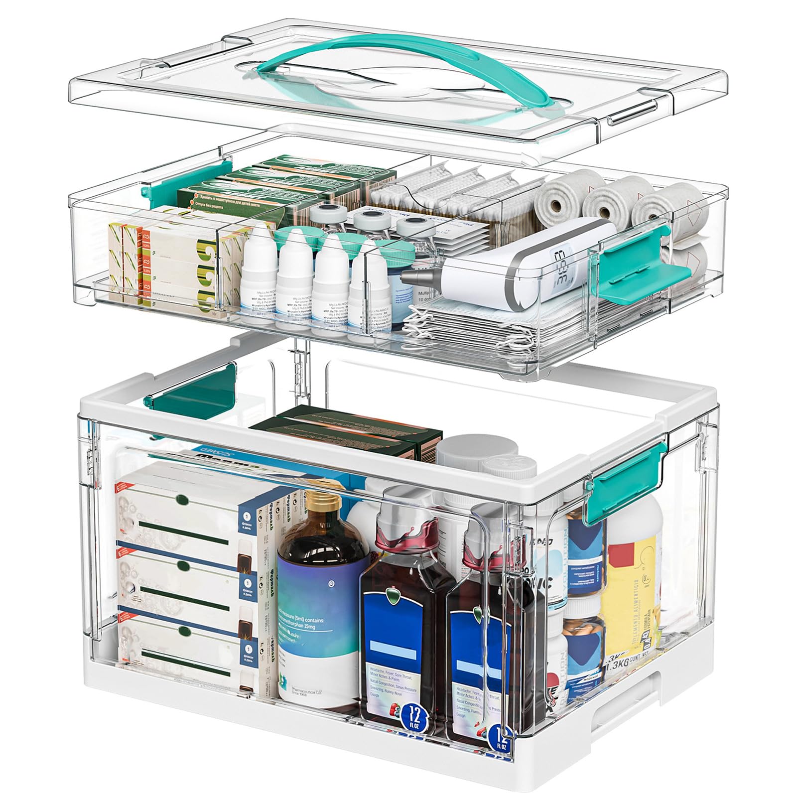 Étui pour tablette transparent pliable pour le stockage de médicaments à la maison