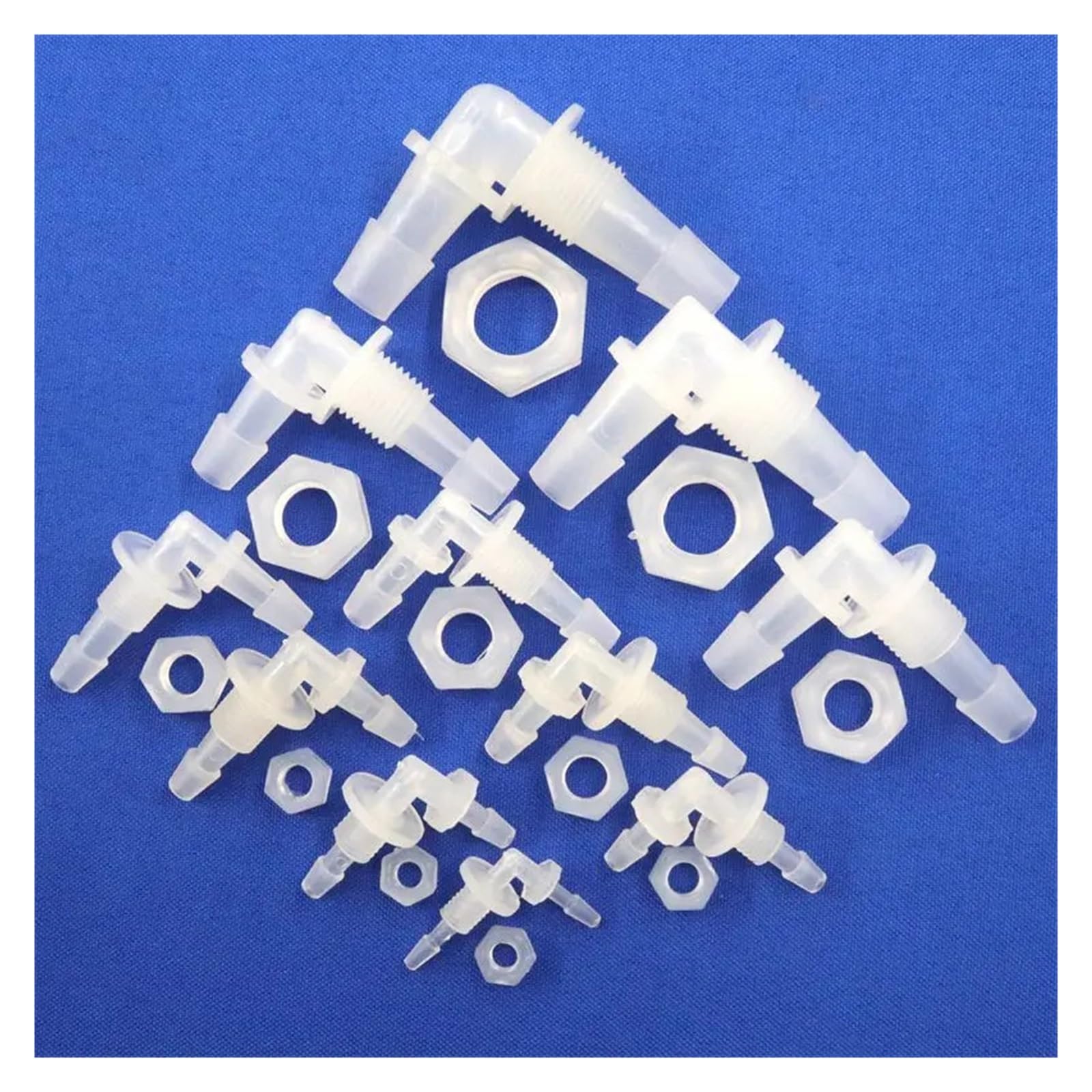 5~200 Uds M6 M8 G1/8 G1/2 rosca a 2-12mm PP Unión de mamparo conectores acodados tuerca hexagonal acuario pecera conector manguera bomba aire(11.1-G1I2-11.1,50pcs With Nuts)