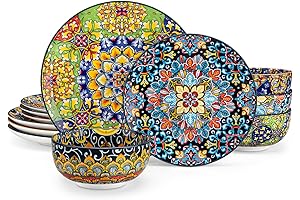 vancasso Bohemian Porcelain 12-Piece Dinnerware Set for 4