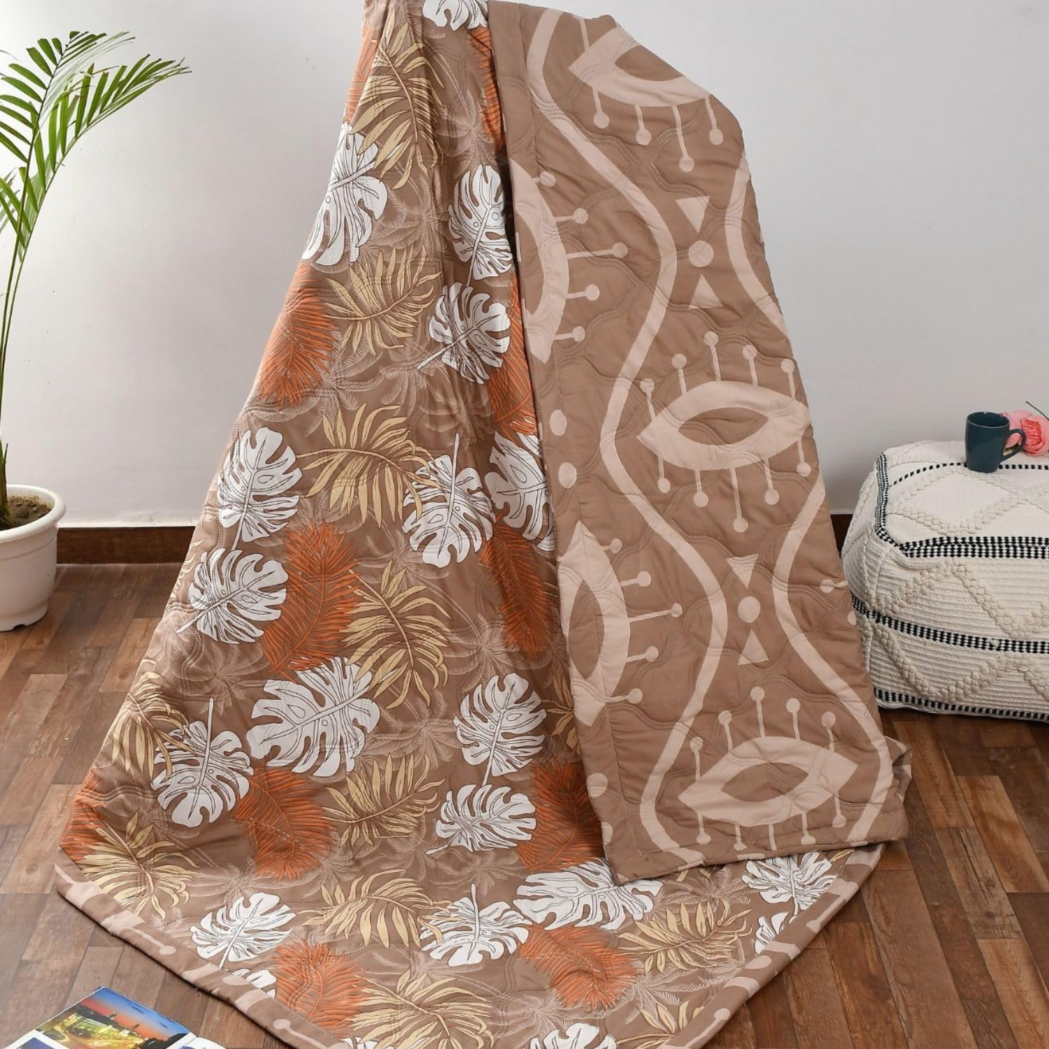 PL Homes Reversible Soft Cotton Comforter for All Seasons Mild Winter Single Bed Quilt Blanket, Coffee (B0DFQGDP3K) Amazon Price History, Amazon Price Tracker