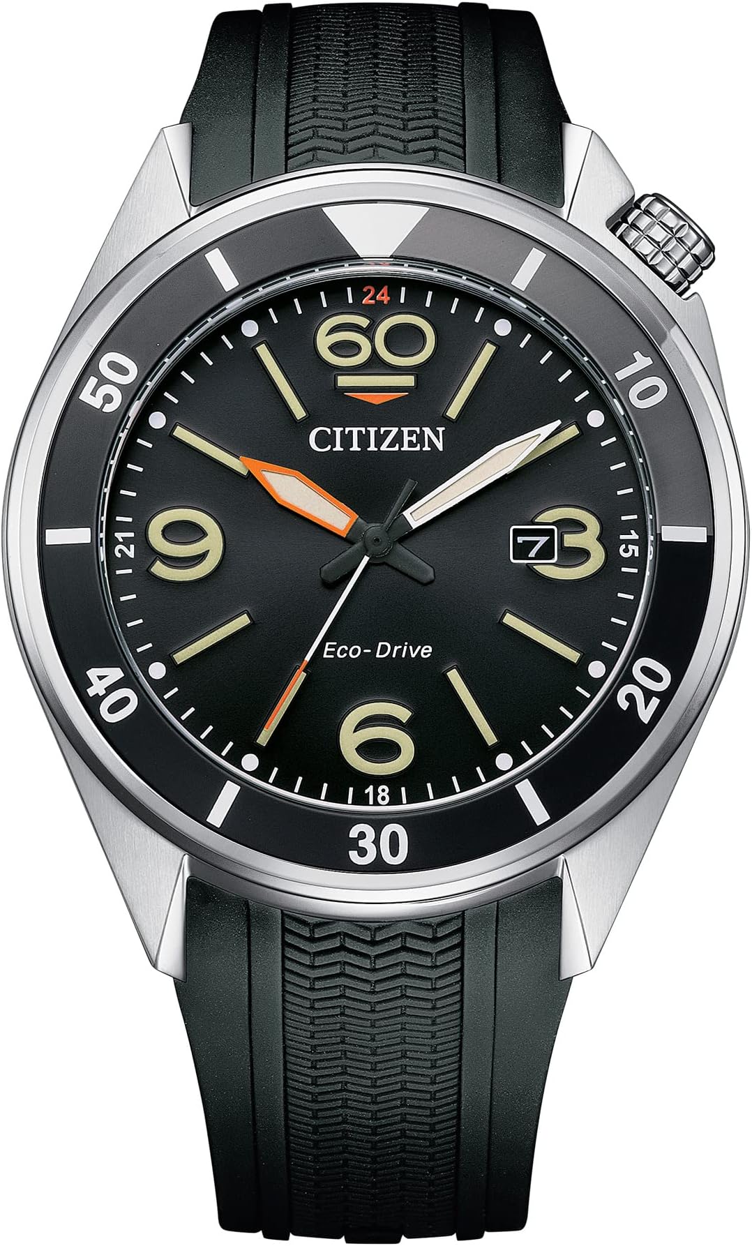 Citizen Men's Sport Casual 3-Hand Eco Drive Watch, 100 Meters Water Resistant, Luminous Hands and Markers