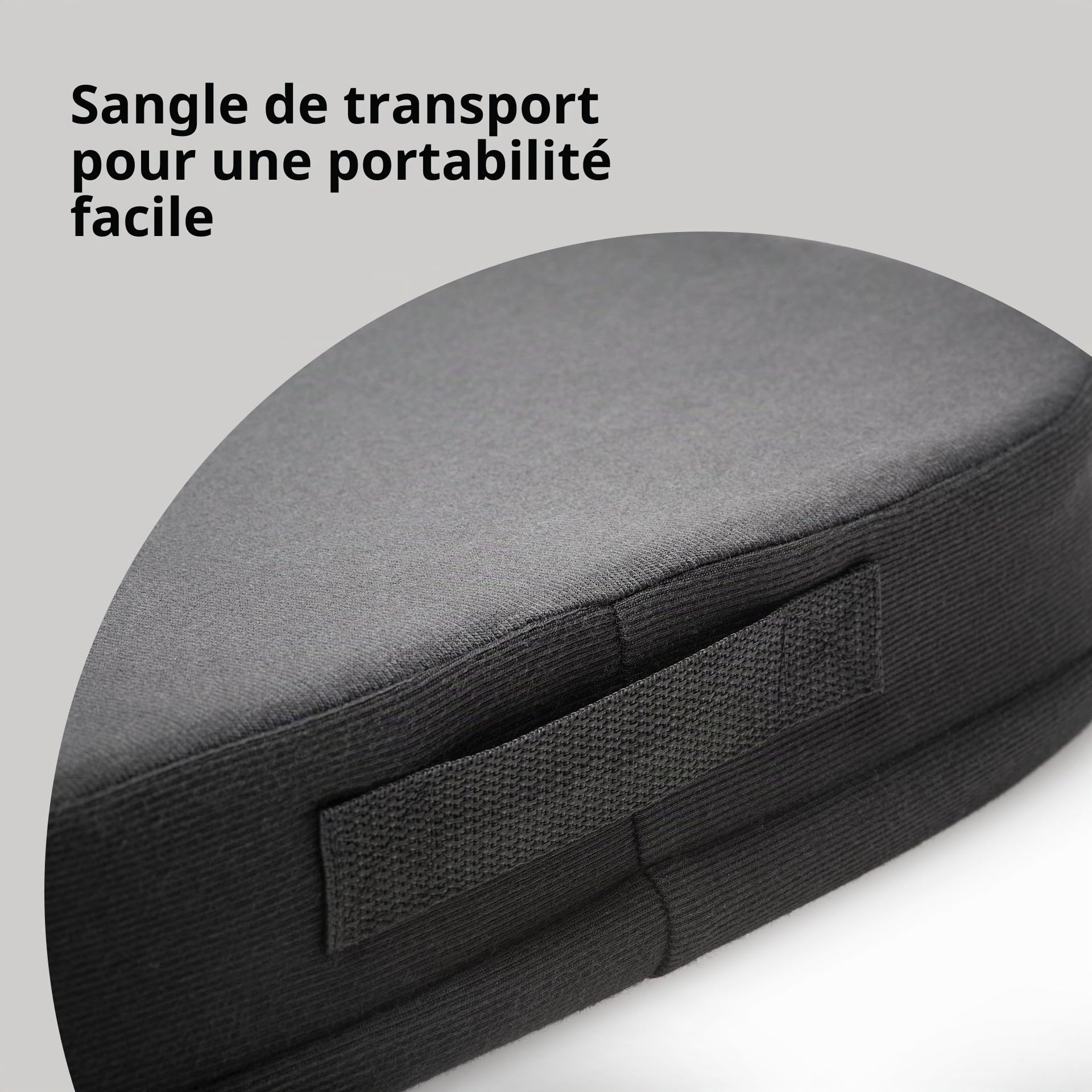 Kensington Coussin Ergonomique à Mémoire de Forme, Noir - Soutien du bas du dos, Meilleure Posture, Idéal en cas de Sciatique, Base Anti-Dérapante (K55805WW)