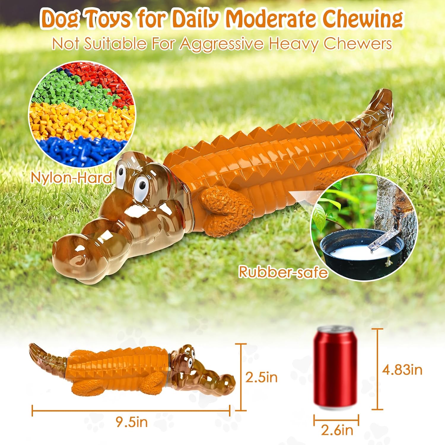Jeefome Crocodile Dog Chew Toy for Small & Medium & Large Dogs