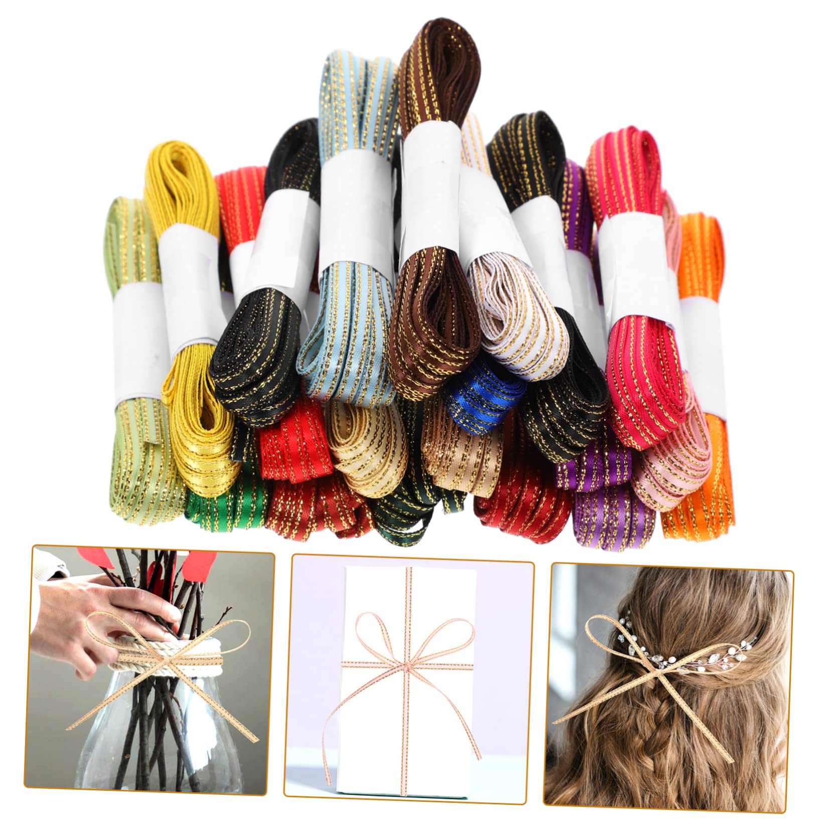 VILLCASE 40rollen Geschenkband Bastelband Farben Pro Für Diy-projekte Dekoration Schleifen Und Geschenkverpackungen Langlebig Und Vielseitig Einsetzbar