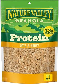 Nature Valley Protein Oats & Honey Granola, 11 oz Resealable Pouch - 13g Protein, Whole Grain Clusters for Snacks & Breakfast